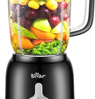 Bear Blender, 2025 New 700W Smoothie Countertop Blender with 40oz Cup for Shakes and Smoothies, 3-Speed for Crushing Ice, Puree and Frozen Fruit with Autonomous Clean