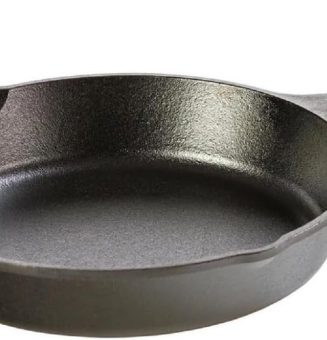 Lodge 10.25 Inch Cast Iron Skillet – Pre-Seasoned Frying Pan with Teardrop Handle – Oven, Stovetop, Grill & Campfire Use – Made in USA – Durable, Non-Toxic, Even-Heating Cookware – Black